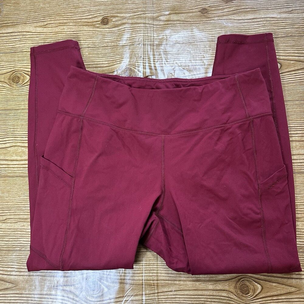 Torrid Active Leggings Womens‎ Size 1 Burgundy High Rise Stretch Athleisure